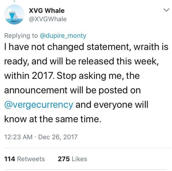 Verge Fake News Attack 1 Verge XVG Wraith Release
